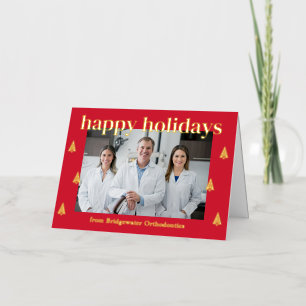 Modern Trees FOIL Business Holiday Card