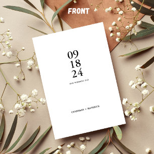 Modern Trend Bold Script Black & White Wedding Invitation