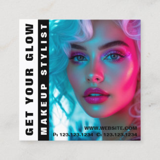 Modern Trend Glow Makeup Square Business Card
