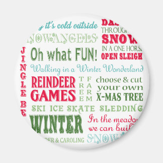 Modern trends Christmas typography Magnet