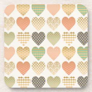 modern trends graphic hearts coaster