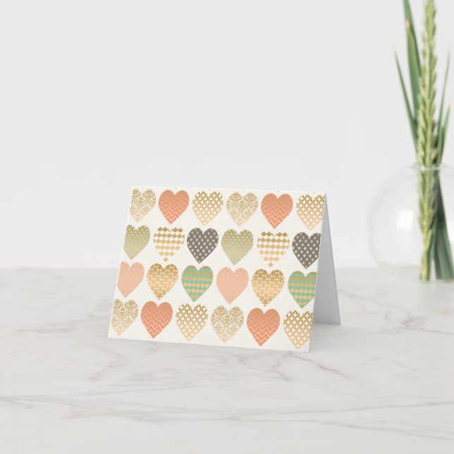 modern trends graphic hearts holiday card (Front)