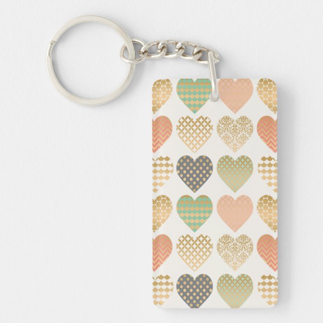 modern trends graphic hearts key ring (Front)