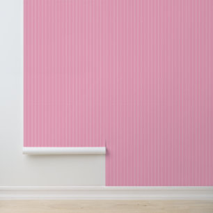Modern Trendy 1" Pinstripe Baby Pink Girls Nursery Wallpaper