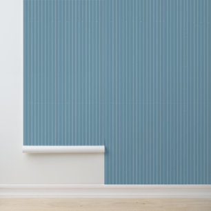 Modern Trendy 1" Pinstripe Blue Wallpaper