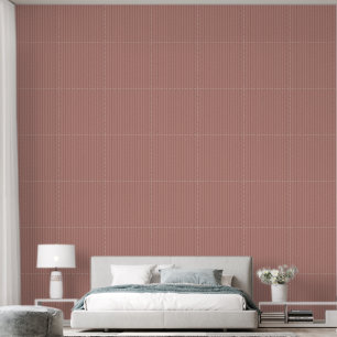 Modern Trendy 1" Pinstripe Terracotta Wallpaper