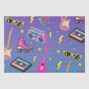 Modern Trendy 80s Style Pretty  Neon Pink Purple Tissue Paper