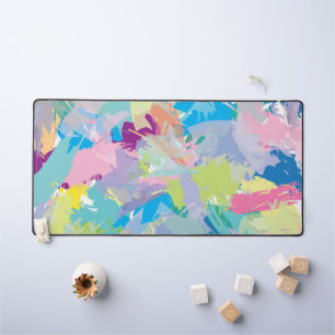 Modern Trendy Abstract Art, Fun Colourful Desk Mat