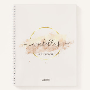Modern Trendy Abstract Art Watercolor Sketchbook N Notebook