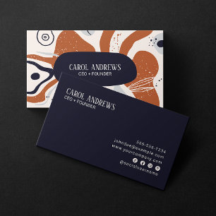 Modern Trendy Abstract Artistic Social Media Icon Business Card