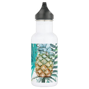 Modern trendy adorable pineapple summer green cute 532 ml water bottle