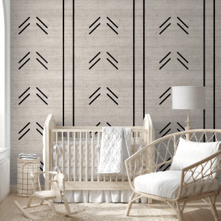 Modern Trendy African Mudcloth Beige Wallpaper