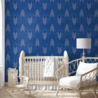 Modern Trendy African Mudcloth Blue