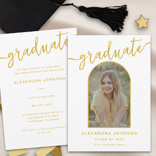 Modern Trendy Arch Photo Graduation Announcement