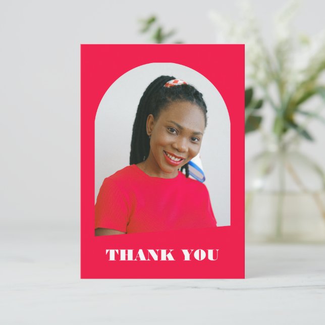 Modern Trendy Arch Pink Graduation (Standing Front)