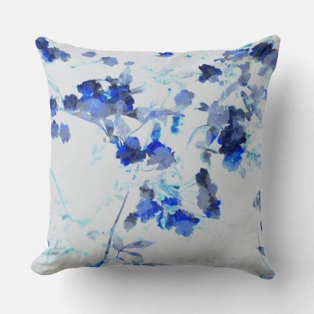 Modern, trendy art of floral / flower pattern cushion (Front)