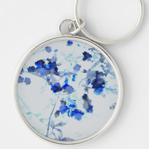 Modern, trendy art of floral / flower pattern key ring