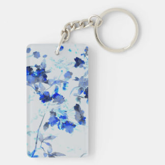 Modern, trendy art of floral / flower pattern key ring