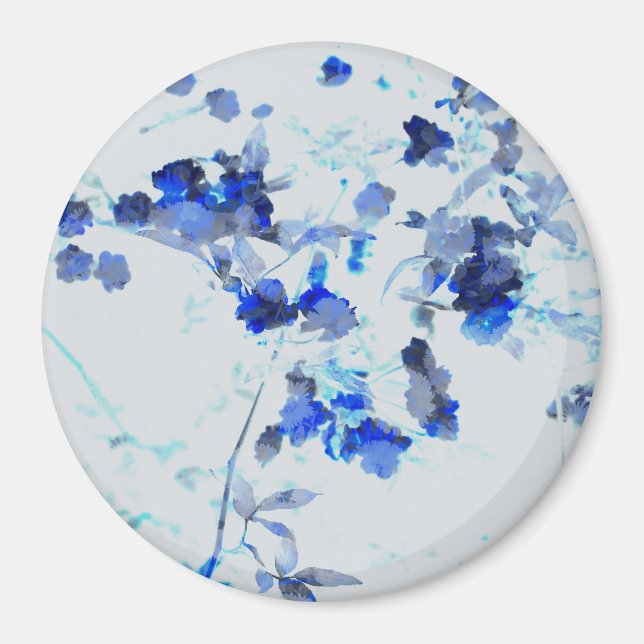 Modern, trendy art of floral / flower pattern magnet (Front)