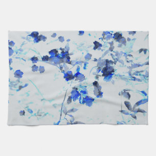 Modern, trendy art of floral / flower pattern tea towel