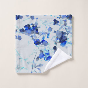 Modern, trendy art of floral / flower pattern wash cloth