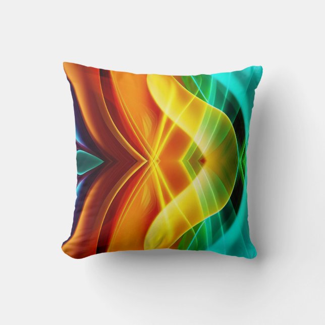 MODERN TRENDY ARTISTIC PSYCHEDELIC PATTERN CUSHION (Front)