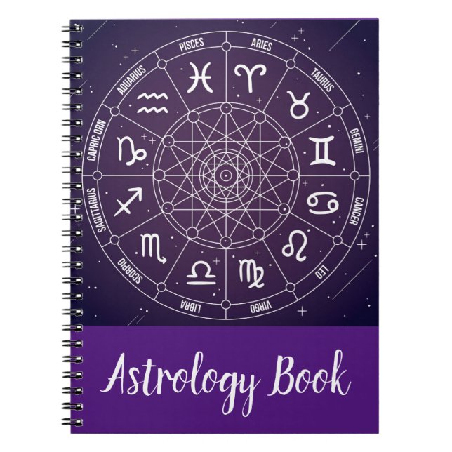 Modern trendy Astrology wheel Zodiac Notebook (Front)