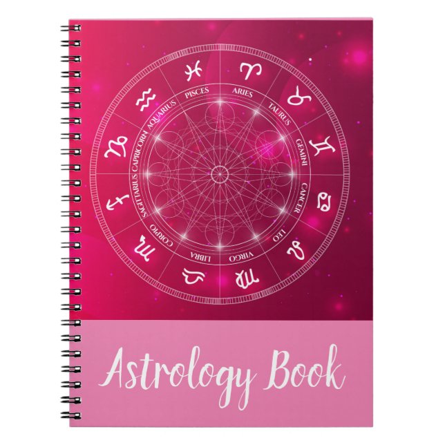 Modern trendy Astrology wheel Zodiac Notebook (Front)