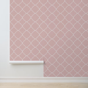 Modern Trendy Baby Pink Quatrefoil Wallpaper