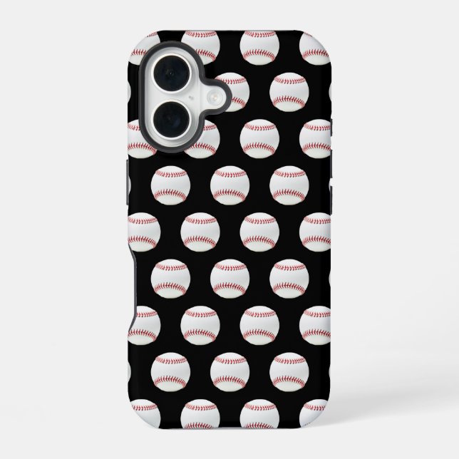 Modern Trendy Baseball Seamless Pattern            iPhone 16 Case (Back)