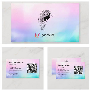 Modern Trendy Beauty Salon Hair Stylist Business Card