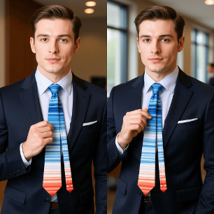 Modern Trendy Birthday Holiday Gift Climate Stripe Tie