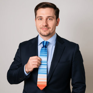 Modern Trendy Birthday Holiday Gift Climate Stripe Tie
