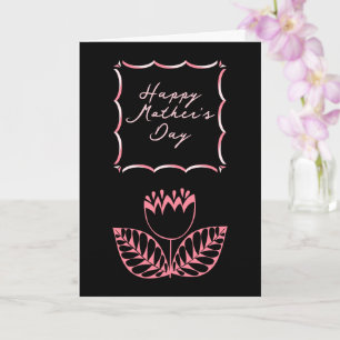 Modern Trendy Black Custom Mother’s Day Card