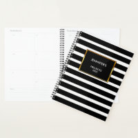 Modern trendy black white stripes professional