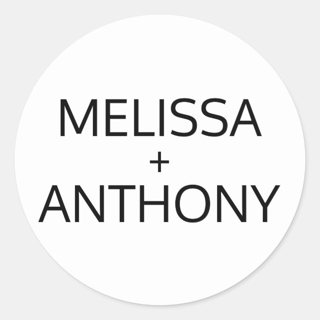 Modern Trendy Black White Wedding Monogram Seals (Front)