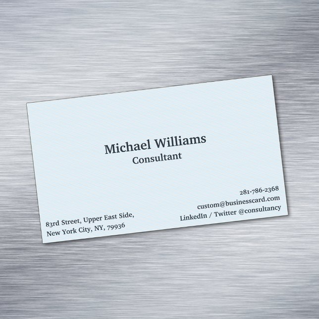Modern Trendy Blue Lines Elegant Professional Magnetic Business Card (Modern Trendy Blue Lines Elegant Professional Business Card Magnet)