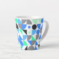 Modern Trendy Blue Mint Green Geometric 