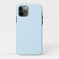 Modern Trendy Blue & White Checked Gingham