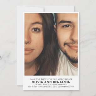 Modern Trendy Bold Typography Photo Wedding Save The Date