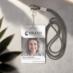 Modern Trendy Business Professional Photo QR Code ID Badge