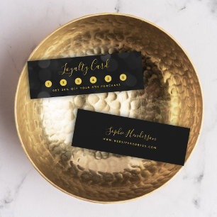 Modern Trendy Calligraphy Dark Bokeh Lights Loyalty Card
