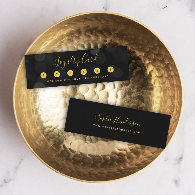 Modern Trendy Calligraphy Dark Bokeh Lights Loyalty Card (Creator Uploaded)