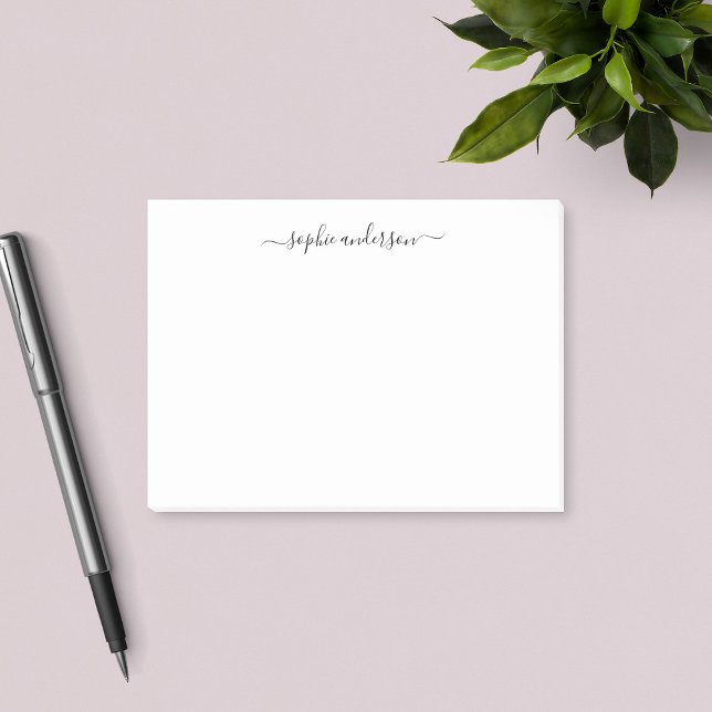 Modern Trendy Calligraphy Script Personalised Post-it Notes (Creator Uploaded)