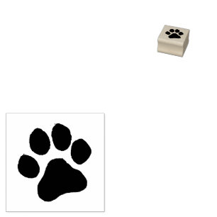 Modern Trendy Cat Pet Paw Print Cute Rubber Stamp