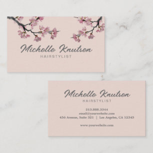 Modern Trendy Cherry Blossom Tree Branch           Business Card