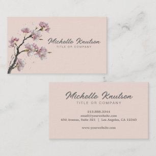 Modern Trendy Cherry Blossom Tree Branch           Business Card