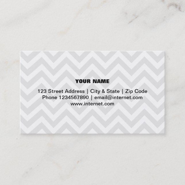 Modern trendy chevron pattern business card design (Front)