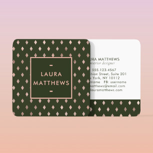 Modern Trendy Chic Geometric Professional Square Business Card
