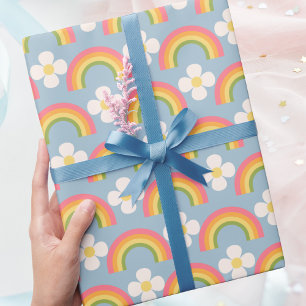 Modern Trendy Chic Girly Rainbow Birthday Wrapping Paper